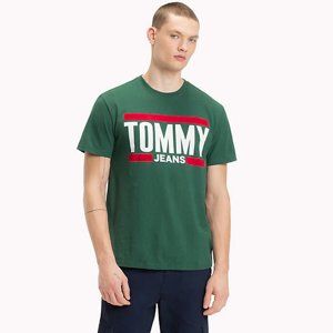 Tommy Hilfiger pánské zelené tričko Essential